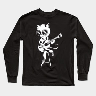 Cat Guitar Musician Long Sleeve T-Shirt